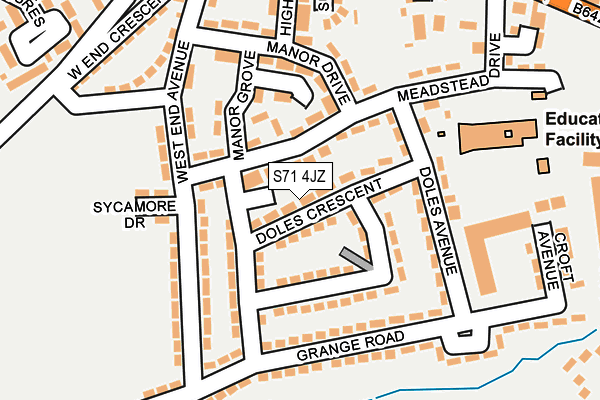 S71 4JZ map - OS OpenMap – Local (Ordnance Survey)