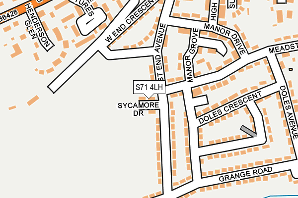 S71 4LH map - OS OpenMap – Local (Ordnance Survey)