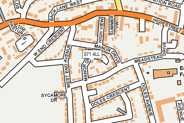 S71 4LL map - OS OpenMap – Local (Ordnance Survey)