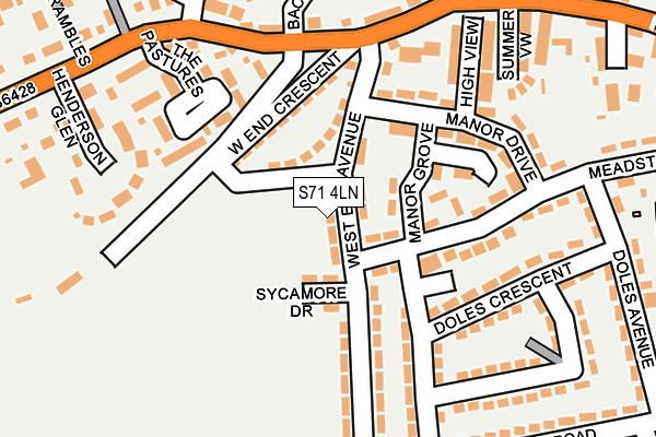 S71 4LN map - OS OpenMap – Local (Ordnance Survey)