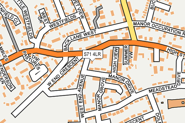 S71 4LR map - OS OpenMap – Local (Ordnance Survey)