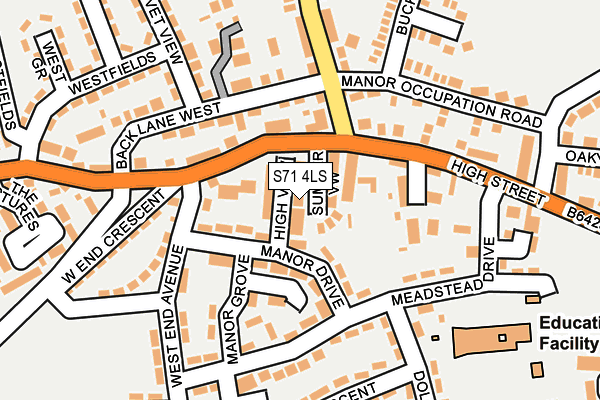S71 4LS map - OS OpenMap – Local (Ordnance Survey)