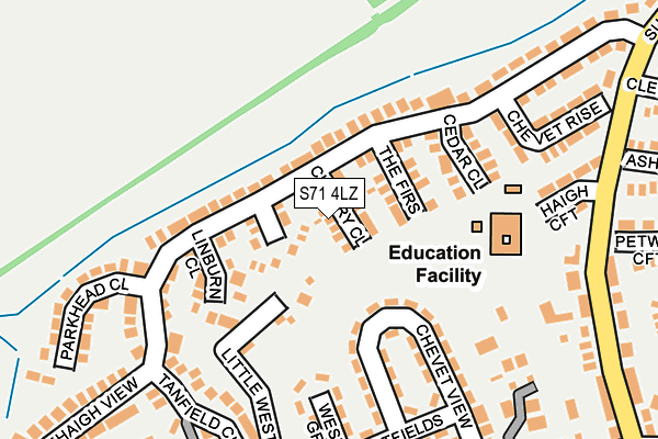 S71 4LZ map - OS OpenMap – Local (Ordnance Survey)
