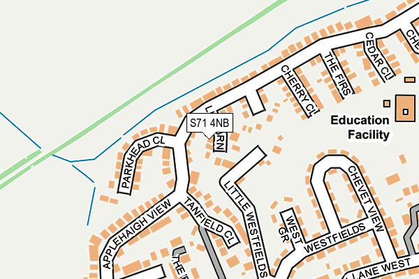 S71 4NB map - OS OpenMap – Local (Ordnance Survey)