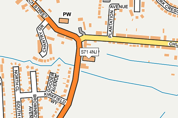 S71 4NJ map - OS OpenMap – Local (Ordnance Survey)