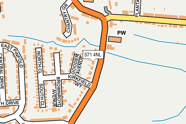 S71 4NL map - OS OpenMap – Local (Ordnance Survey)