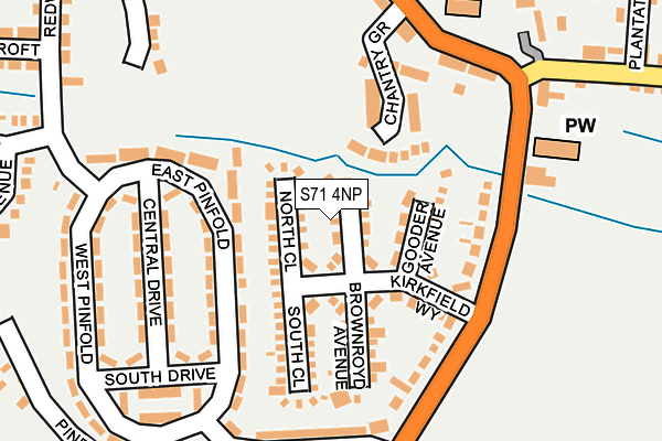 S71 4NP map - OS OpenMap – Local (Ordnance Survey)