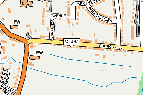 S71 4NQ map - OS OpenMap – Local (Ordnance Survey)