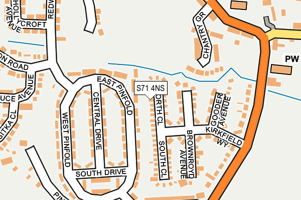 S71 4NS map - OS OpenMap – Local (Ordnance Survey)