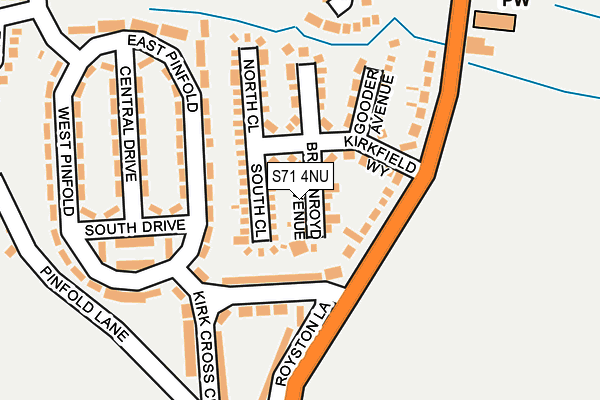 S71 4NU map - OS OpenMap – Local (Ordnance Survey)