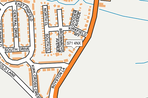 S71 4NX map - OS OpenMap – Local (Ordnance Survey)