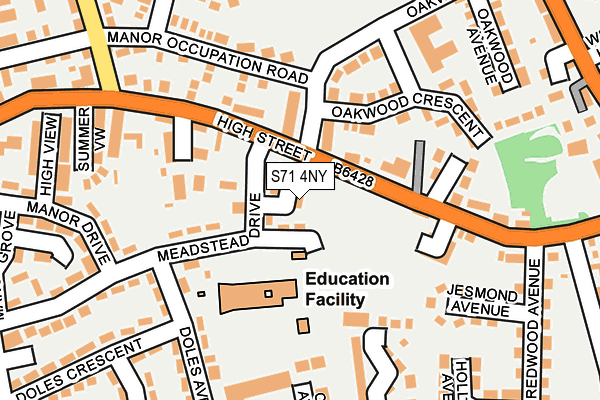 S71 4NY map - OS OpenMap – Local (Ordnance Survey)