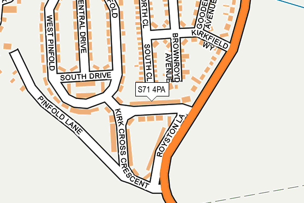 S71 4PA map - OS OpenMap – Local (Ordnance Survey)