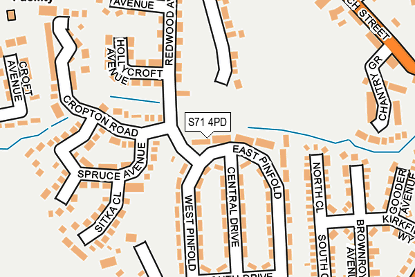 S71 4PD map - OS OpenMap – Local (Ordnance Survey)