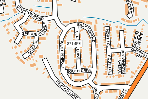 S71 4PE map - OS OpenMap – Local (Ordnance Survey)