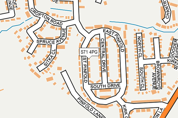 S71 4PG map - OS OpenMap – Local (Ordnance Survey)