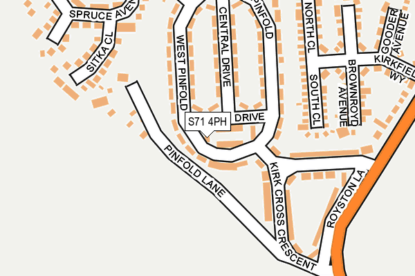 S71 4PH map - OS OpenMap – Local (Ordnance Survey)