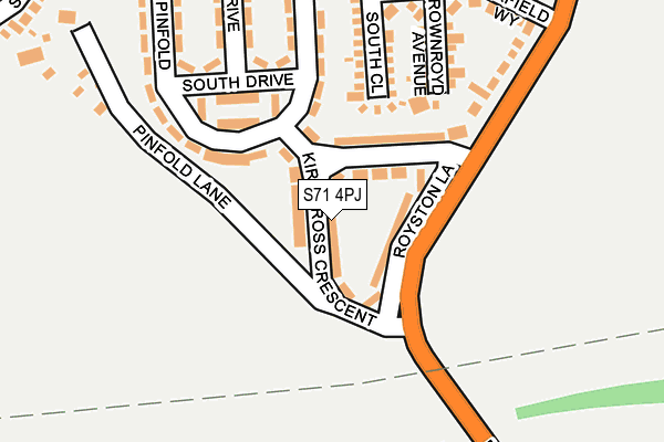 S71 4PJ map - OS OpenMap – Local (Ordnance Survey)