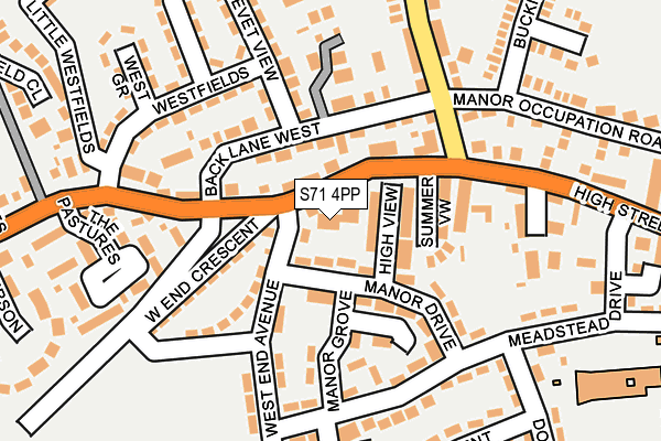 S71 4PP map - OS OpenMap – Local (Ordnance Survey)