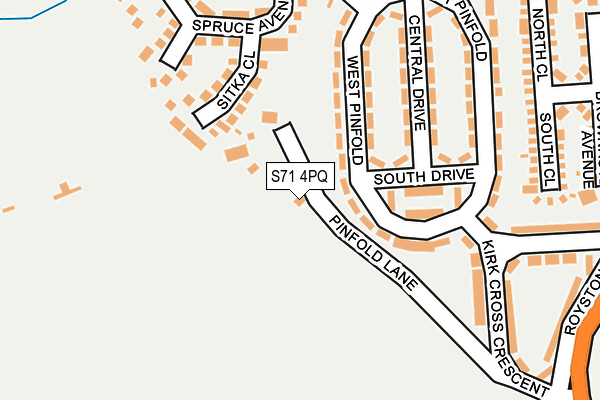 S71 4PQ map - OS OpenMap – Local (Ordnance Survey)