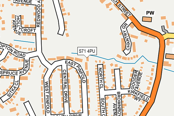 S71 4PU map - OS OpenMap – Local (Ordnance Survey)