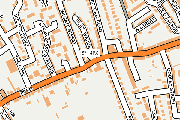 S71 4PX map - OS OpenMap – Local (Ordnance Survey)
