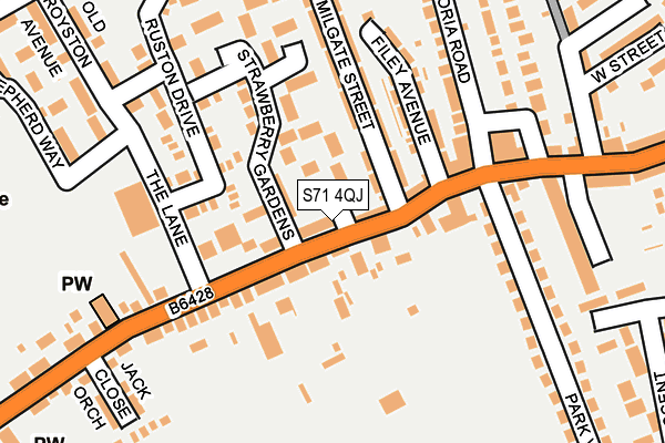 S71 4QJ map - OS OpenMap – Local (Ordnance Survey)