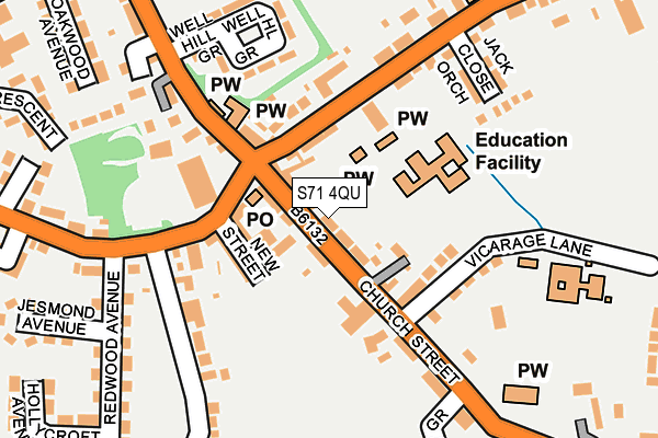 S71 4QU map - OS OpenMap – Local (Ordnance Survey)