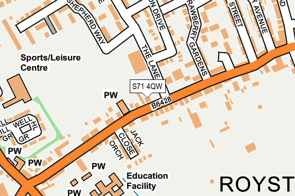 S71 4QW map - OS OpenMap – Local (Ordnance Survey)
