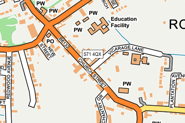 S71 4QX map - OS OpenMap – Local (Ordnance Survey)