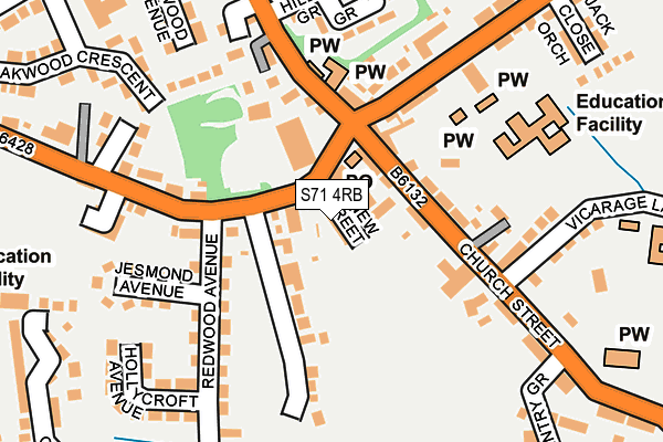 S71 4RB map - OS OpenMap – Local (Ordnance Survey)
