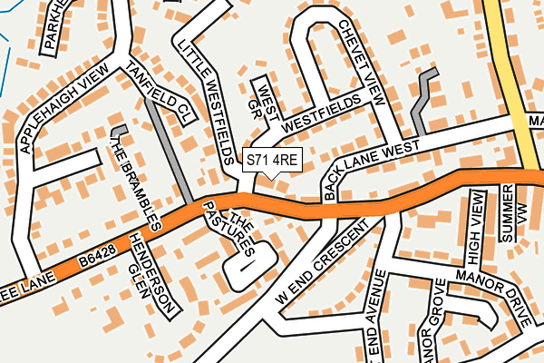 S71 4RE map - OS OpenMap – Local (Ordnance Survey)