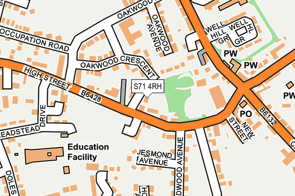 S71 4RH map - OS OpenMap – Local (Ordnance Survey)