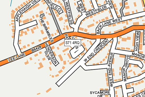 S71 4RQ map - OS OpenMap – Local (Ordnance Survey)