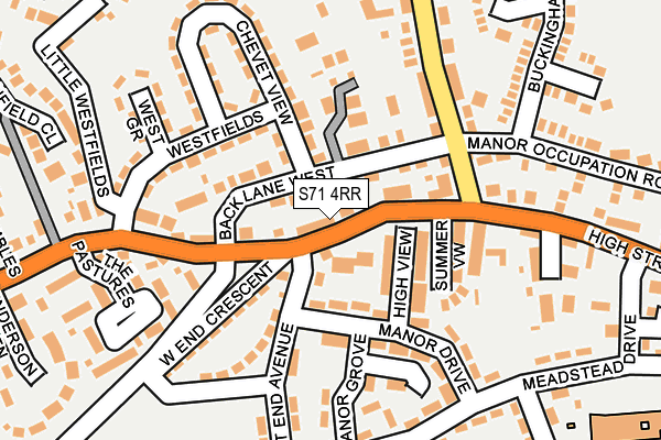 S71 4RR map - OS OpenMap – Local (Ordnance Survey)