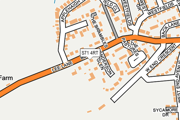 S71 4RT map - OS OpenMap – Local (Ordnance Survey)