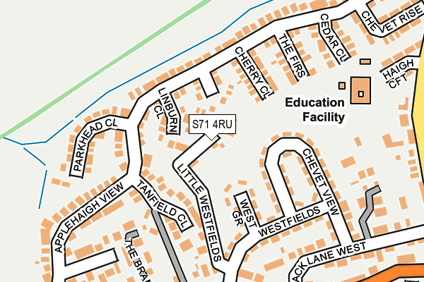 S71 4RU map - OS OpenMap – Local (Ordnance Survey)