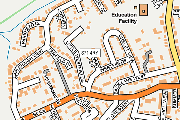 S71 4RY map - OS OpenMap – Local (Ordnance Survey)