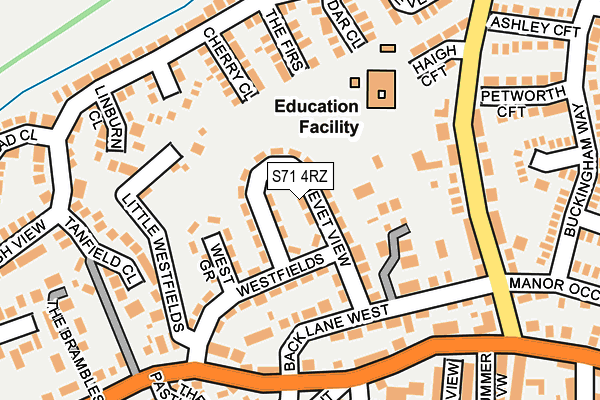 S71 4RZ map - OS OpenMap – Local (Ordnance Survey)