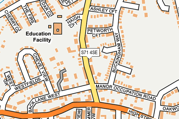 S71 4SE map - OS OpenMap – Local (Ordnance Survey)