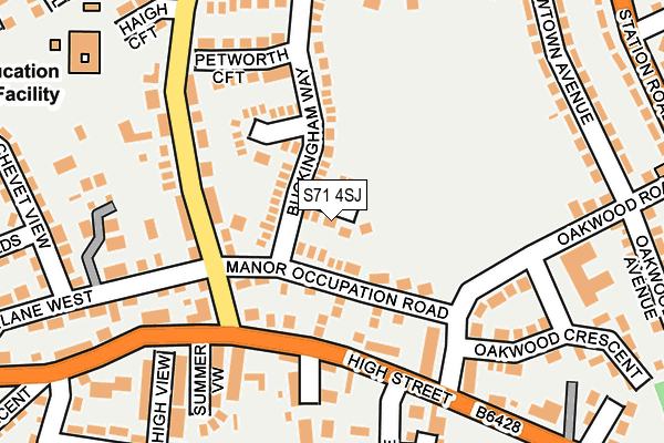 S71 4SJ map - OS OpenMap – Local (Ordnance Survey)