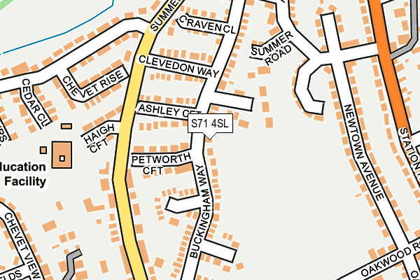 S71 4SL map - OS OpenMap – Local (Ordnance Survey)
