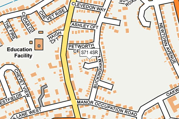 S71 4SR map - OS OpenMap – Local (Ordnance Survey)