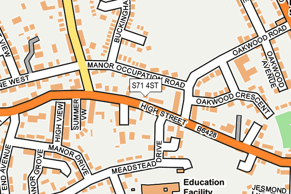 S71 4ST map - OS OpenMap – Local (Ordnance Survey)