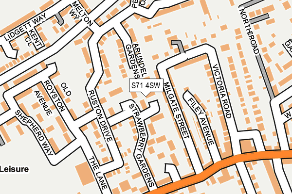 S71 4SW map - OS OpenMap – Local (Ordnance Survey)