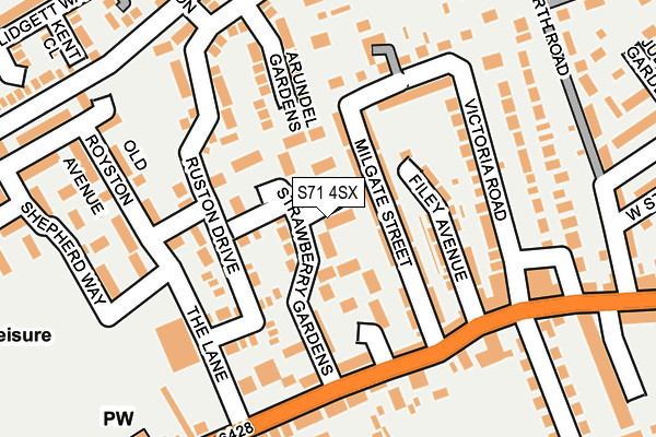 S71 4SX map - OS OpenMap – Local (Ordnance Survey)