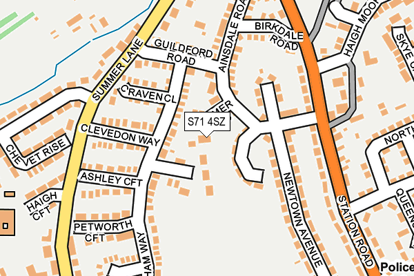 S71 4SZ map - OS OpenMap – Local (Ordnance Survey)