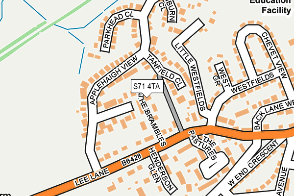 S71 4TA map - OS OpenMap – Local (Ordnance Survey)