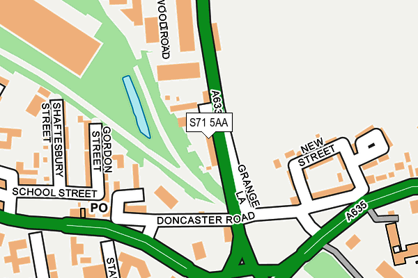 S71 5AA map - OS OpenMap – Local (Ordnance Survey)