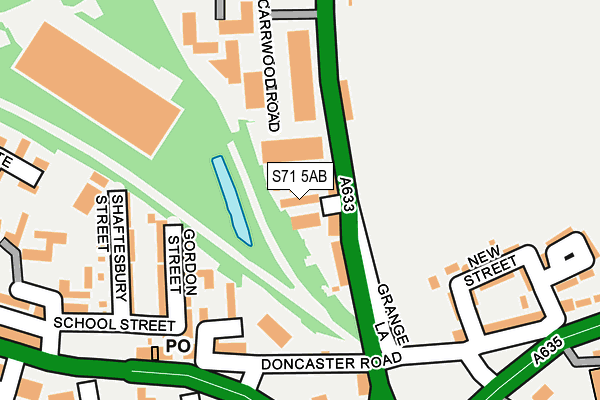 S71 5AB map - OS OpenMap – Local (Ordnance Survey)